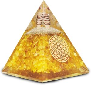 Citrine Pyramid for Meditation, Motivation, Positivity